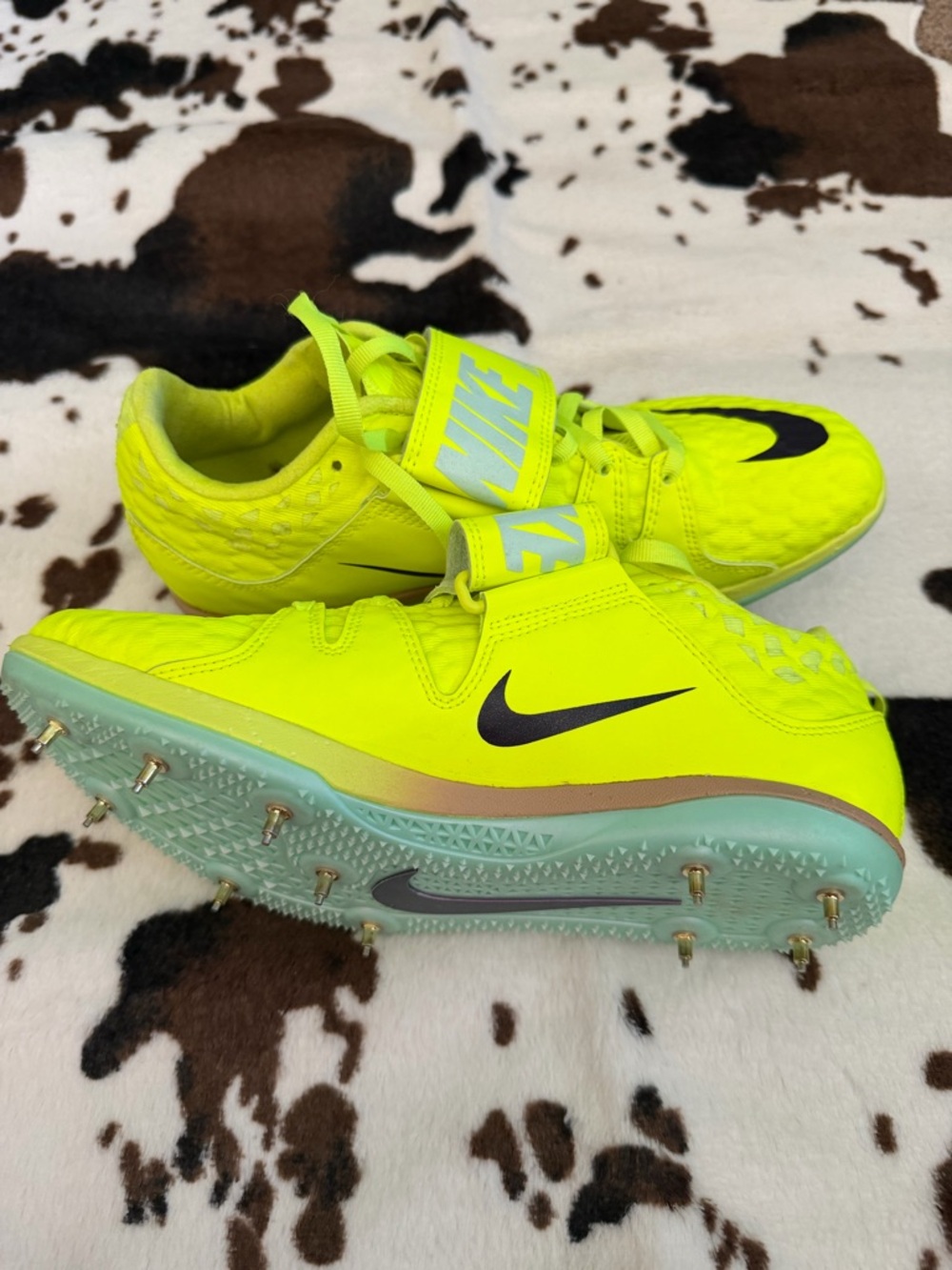 Nike Neon Volt Women's Track Spikes with Black Swoosh